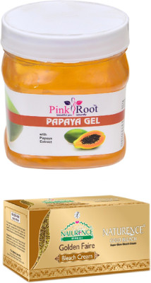 

Pink Root PAPAYA GEL 500ML WITH NATURENCE GOLD BLEACH 200G(Set of 2)