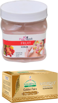 

Pink Root FRUIT SCRUB 500ML WITH NATURENCE GOLD BLEACH 200G(Set of 2)