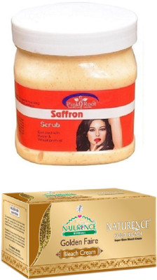 

Pink Root SAFFRON SCRUB 500ML WITH NATURENCE GOLD BLEACH 200G(Set of 2)