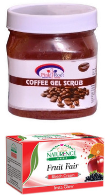 

Pink Root COFFEE SCRUB 500ML WITH NATURENCE FRUIT BLEACH 200G(Set of 2)