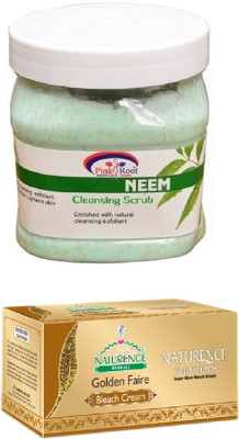 

Pink Root NEEM SCRUB 500ML WITH NATURENCE GOLD BLEACH 200G(Set of 2)