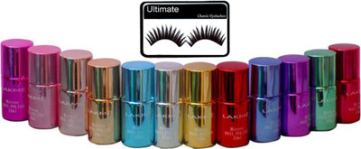 

Ultimate Eyelashes, Multi Shades Mirror Nail Polish (Pack of 12)(Set of 13)
