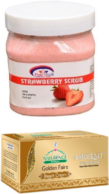 

Pink Root STRAWBERRY SCRUB 500ML WITH NATURENCE GOLD BLEACH 200G(Set of 2)