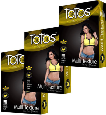 TOTOS BANANA MULTI TEXTURE DOTTED FOR MEN CONDOM Condom(Set of 3, 30S)