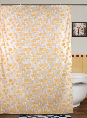 CASA FURNISHING 85 cm (3 ft) PVC Shower Curtain Single Curtain(Solid, Yellow)