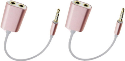 

OLECTRA Pack of two 3.5 mm Male To Two 3.5 mm Female Audio Stereo Earphone Headphone Splitter Headphone Adapter (Rose Gold) Headphone Adapter(Computer, Mobile, MP3 Player, Tablet, Rose Gold)