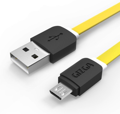 Gizga Essentials Tangle-Free (1 meter/ 3.2 Feet) Fast Charging 1 m Micro USB Cable  (Compatible with All Smartphones, Tablets and MP3 player, Yellow, One Cable)