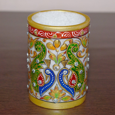 

SPECILA 1 Compartments Hardstone/ Makrana, Multi Colour Pen Stand(Multicolor)
