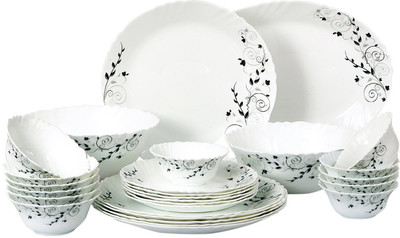 

Cello Imperial Ornate Black Opalware Pack of 27 Dinner Set(Opalware)