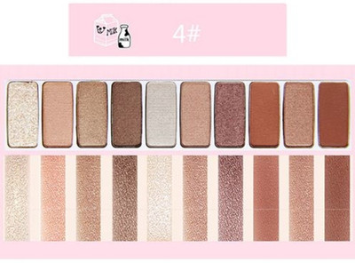 

CGT Waterproof Set of 10 Colors Eye shadow Palette Glitter Eye Shadow Long-Lasting(#04-Silky Milk) 3 ml(Multicolor)