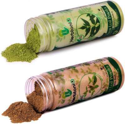 

HerbtoniQ 100% Natural Neem Leaf Powder 150g (Azadirachta Indica) And Tulsi Leaf Powder 150g (Holy Basil) (Pack of 2, 150g+150g)(300 g)