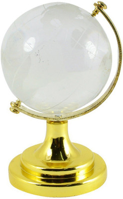 

Reiki Crystal Products Feng Shui Crystal Globe For Success Good Luck And Prosperity Healing Gemstone Desk & Table Top World World Globe(Small Transparent)