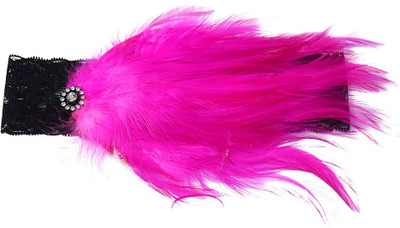 

Pinkblueindia Baby Girls Feather With Rhinestone Head Band(Pink)