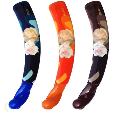 

Shreya Collection Combo of 3 Multicolour Floral Print Banana Hair Clips - 10012.84 Banana Clip(Multicolor)