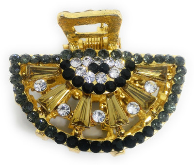 

Khubsurat Metal Hair Clutcher / Hair Claw Clip for Girls & Women, Bottle Green Color Stone Stud, Medium Size, Gold Tone Hair Claw, Hair Clip(Gold)