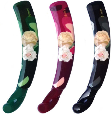 

Shreya Collection Combo of 3 Multicolour Floral Print Banana Hair Clips - 10012.85 Banana Clip(Multicolor)