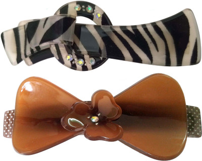

Shreya Collection Combo of 2 Multicolour Shiny Hair Ponytail Barrette Clutcher Clip Alligator Buckle - 10047.3 Hair Clip(Multicolor)