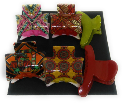 

Khubsurat Hair Clutcher / Hair Claw Clip for Girls & Women, Chunry Print, Set of 6 Pieces of 6 Colors, Small Size, Premium Quality Hair Claw, Hair Clip(Multicolor)