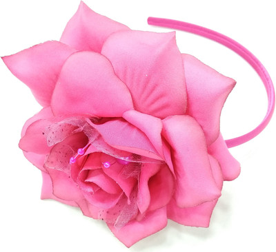 

Fairytale BIG ROSE Flower Hair Band Head Band For kids And Little Girls. Age 1 to 12 Hair Band(Pink)
