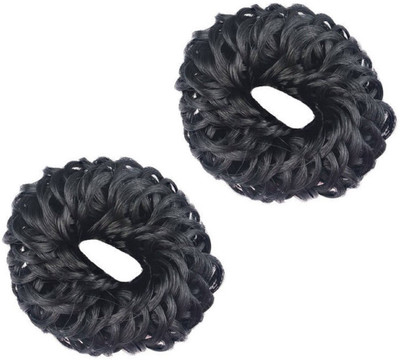 

GaDinStylo Fancy Rubber Juda Hair Band For Women And Girls | Juda Accessories For Women Set Of 2 (Black) Bun(Black)