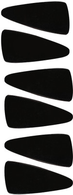 

ABHI Solid Glossy Smooth Triangular Shape 6Pcs - (3 Pair) Tic Tac Clip(Black)
