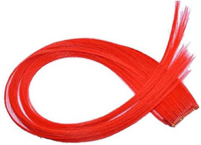 

INAAYA Colored Extension Streaks With Clip in Straight Piece For Women And Girls Use, Red Hair Extension