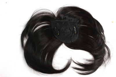 

Ritzkart Natural Black Woman synthetic Short patch 10 inch long realistic free style & mix synthetic hair patch with bang Hair Extension