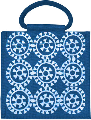 

Jute Cottage Hand-held Bag(Blue)