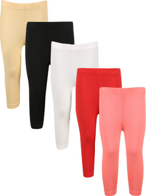 Greenwich Capri For Girls Casual Solid Cotton(Beige Pack of 5) Flipkart