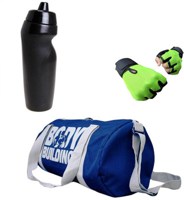 

Vellora Combo High Quality Gym Bag And Gym Glove With sipper penguin Wrist Support Gym & Fitness Kit