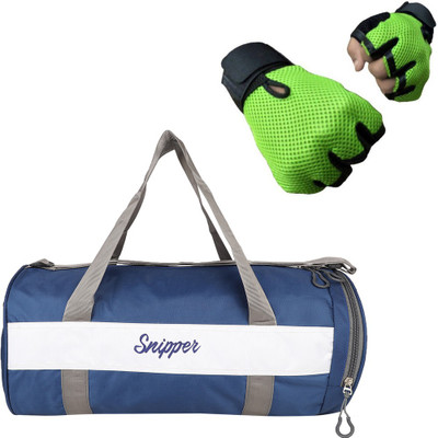 

Snipper Combo of Shoe Compartment Blue Bag and Gloves Green Gym & Fitness Kit
