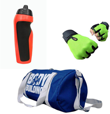 

Vellora Combo High Quality Gym Bag And Gym Glove With sipper penguin Wrist Support Gym & Fitness Kit