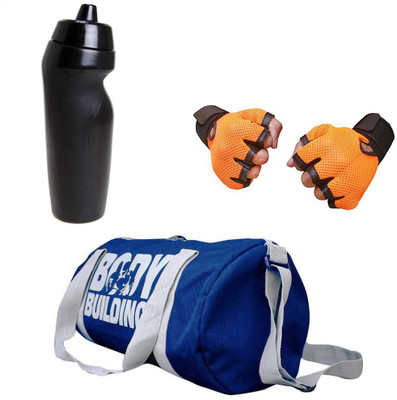 

Vellora Combo High Quality Gym Bag And Gym Glove With sipper penguin Wrist Support Gym & Fitness Kit