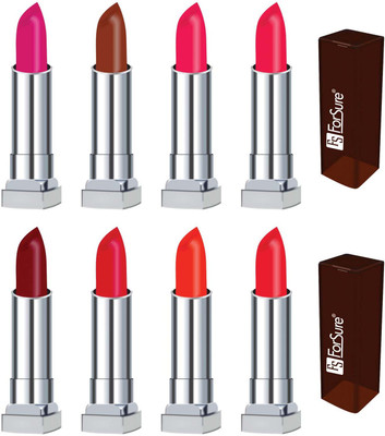 

Forsure VET MATTE long lasting lipstick(set of8)(rose pink, coffee, neon pink, orange red, maroon, indian red, hot red, orange, 32 g)
