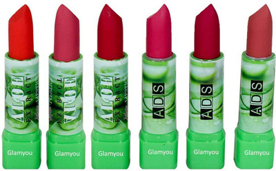 

Glamyou Natural Aloe Set Of Lipstik For Girls And Women Set Of 6(Multicolor)