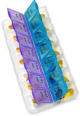 

LS Letsshop 14 Slots 7 Day Tablet Pill Storage Box Weekly Medicine Organizer Container Case 016 Medicine Dispenser