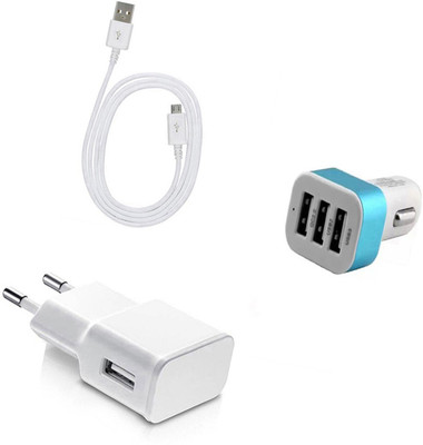 DAKRON Wall Charger Accessory Combo for Sony Experia C3(White)