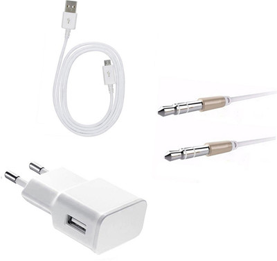 DAKRON Wall Charger Accessory Combo for OPPO F7(White)