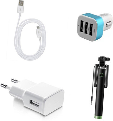 DAKRON Wall Charger Accessory Combo for OPPO F7(White)