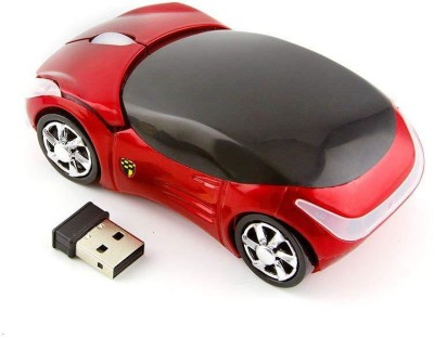 microware Cool Sport Car Shaped Mouse 2.4GHz Wireless Car Mouse Ultra Small Optical Gaming Mouse Mini Office Mice for PC Computer Laptop Perfect Present for Kids or Girls (Red) Wireless Optical  Gaming Mouse(USB 2.0, Red)