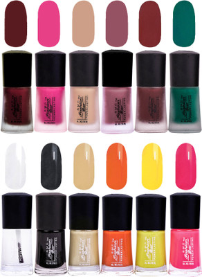

SMC FASHION BAR Gel Based Neon Nail Paint Combo Matte Garnet Red, Matte Hot Pink, Matte Nude Almond, Matte Mulberry Brown, Matte Chocolatte Brown, Matte Dark Green, Top Coat, Black, Nude Brown, Orange, Neon Yellow, Neon Pink(Pack of 12)