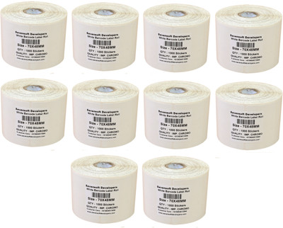 

Sevensoft Developers 70X48MM Barcode Labels Premium Quality Set of 10 Self-adhesive Paper Label(White)