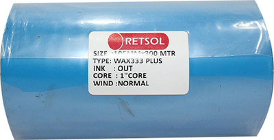 

Retsol 105 mm X 300 Meters Thermal Transfer Non-Adhesive Barcode Labels Ribbon Premium Wax For Printer TSC, Zebra, Citzen, Datamax, Thosiba, Sato Etc. Non-adhesive Paper Label(Black)