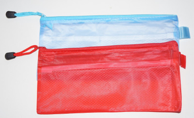 

JS JARANI Multi coloured and mesh, Strong Zip Art Plastic Pencil Box(Set of 1, Multicolor)