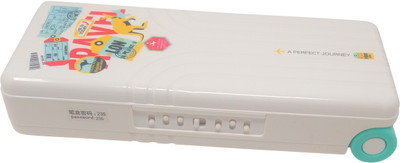 

Parteet Box Cartoon Art Plastic Pencil Box(Set of 1, White)
