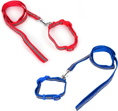 

Pet Needs 2 High Quality Nylon Leash with Collar Set for Puppy-Small -1.5 cm 121 cm Dog Chain Leash(Red, Blue)