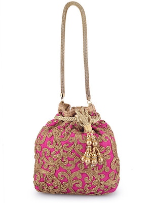 

HAPHAE Designer Potli Bag for Wedding - Pink Potli(Pink)