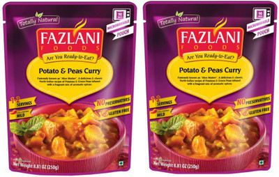 

Fazlani Foods Ready To Eat Pack of 2 Aloo Mutter (Potato and Peas) Curry 250 g
