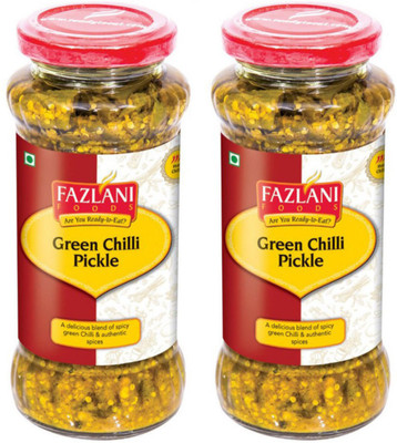 

Fazlani Foods Ready To Eat Pack of 2 Green Chilli Pickle 300 g