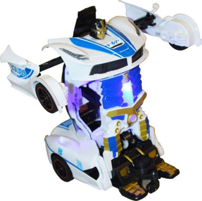

nvcollections Deform Auto Function Transformer Robot Car with Light & Music for kids(White)